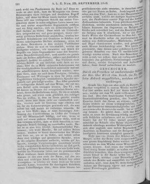 Höck, K.: Römische Geschichte vom Verfall der Republik bis zur Vollendung der Monarchie unter Constantin. Mit vorzüglicher Rücksicht auf Verfassung und Verwaltung des Reichs. Bd. 1. Abt. 1. Braunschweig: Westermann 1841 (Nachtrag von Nr. 163: Durch ein Versehen ist nachstehender Schluss der Rec. über Höck römische Geschichte (in Numero 163) beim Abdruck weggeblieben, welchen wir hier nachtragen.)
