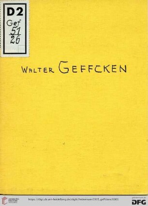 Kollektion Prof. Walter Geffcken, München : August/September 1915