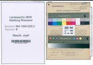 Entnazifizierung Josef Masuth , geb. 20.03.1907 (Kaufmann)