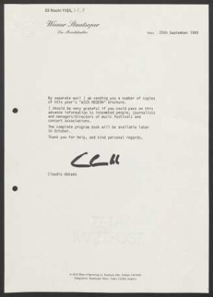 Brief an Unbekannt, 25.09.1989