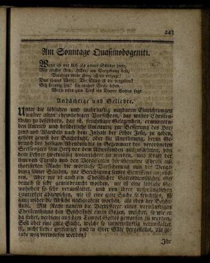 Am Sonntage Quasimodogeniti – Am Sonntage Exaudi