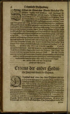 Croccus der ander Heidnische Fürst, und öberste der Behmen