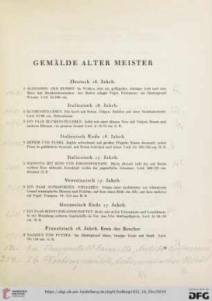 Gemälde Alter Meister (Nr. 1-46)