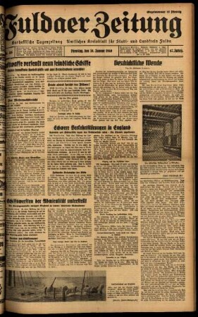 Ausgabe vom Dienstag, den 30. Januar 1940.