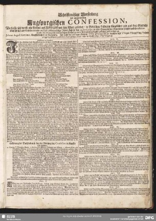 Schrifftmäßige Vorstellung der ungeänderten Augspurgischen Confession ... von Johann August Corvinus