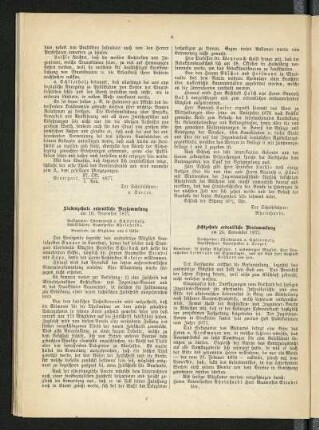 Siebzehnte ordentliche Versammlung am 10. November 1877