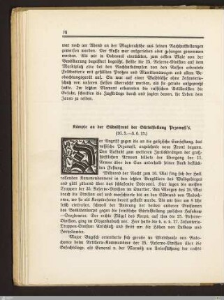 Kämpfe an der Südostfront der Gürtelstellung Przemysl's