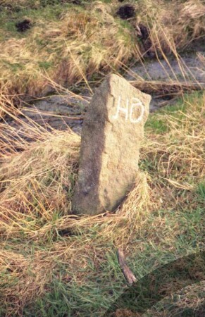 Heide (Kreis Dithmarschen): Ostroher Moor: Grenzstein: Seitenansicht