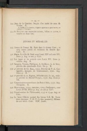 Jetons et médailles
