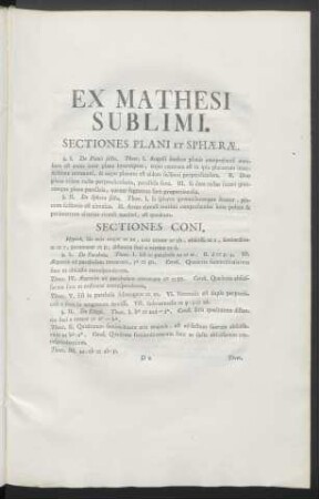 Ex Mathesi Sublimi