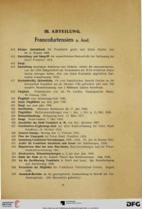 Francofurtensien (Nr. 413-458)