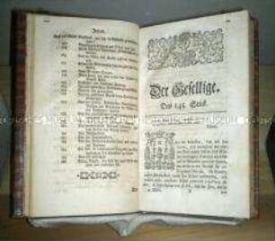 Der Gesellige. Eine moralische Wochenschrift