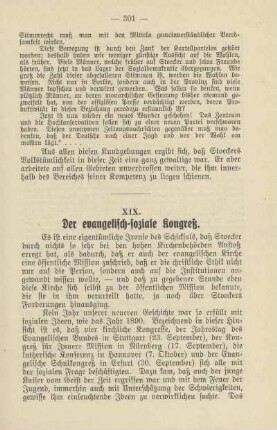 XIX. Der evangelisch-soziale Kongreß