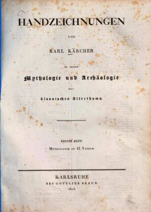 Handzeichnungen von Karl Kärcher zu dessen Mythologie und Archäologie des klassischen Altherthums. 1., Mythologie in 13 Tafeln
