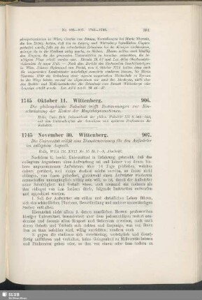 907. 1745, November 30. Wittenberg