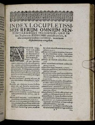 Index Locupletissimus Rerum Omnium Sententiarumque Insignium [...]