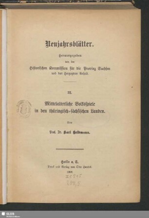 Mittelalterliche Volksspiele in den thüringisch-sächsischen Landen