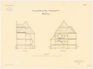 Amtsgericht mit Gefängnis, Plettenberg: Querschnitte 1:100