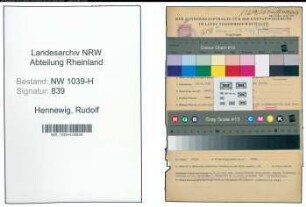 Entnazifizierung Rudolf Hennewig , geb. 17.02.1897 (Steuerberater)