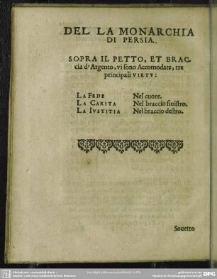 Del La Monarchia Di Persia