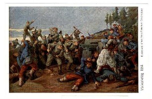 Völkerkrieg 1914 Nr. 64: Eroberung eines französischen Geschützes (Mayer)