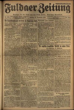 Ausgabe vom Freitag, den 18. Dezember 1925.