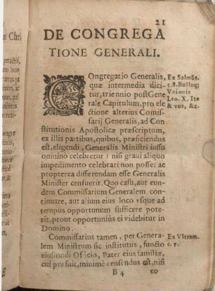 De Congregatione Generali.