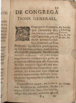 De Congregatione Generali.