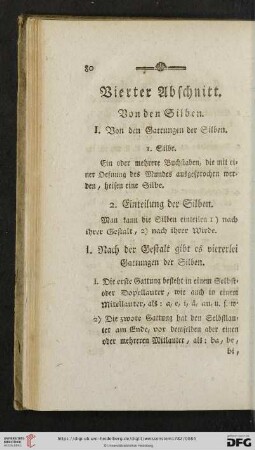 Vierter Abschnitt: Von den Silben