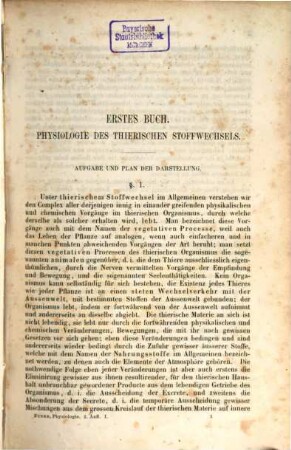 Lehrbuch der Physiologie : für akademische Vorlesungen und zum Selbststudium, 1