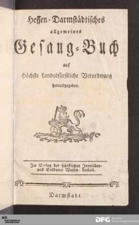 Hessen-Darmstädtisches allgemeines Gesang-Buch