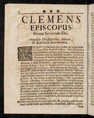 2-5, Clemens Episcopus Servus Servorum Dei