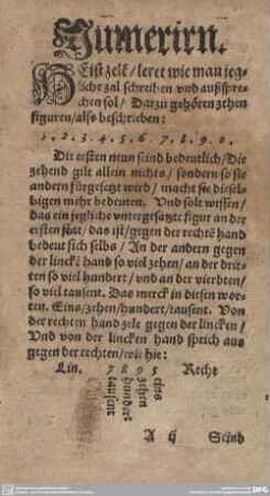 Numerirn. Heist zelen/ ...