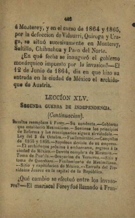 Leccion XLV. Segunda guerra de Independencia. (Continuacion)
