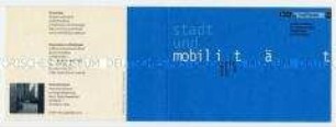 Einladungskarte zur 72. Sitzung des Stadtforums zum Thema Mobilität - Sachkonvolut