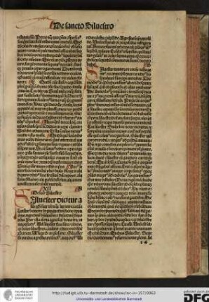 Silvester dicitur a sile quod est lux et terra quasi lux terre...