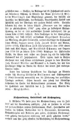 §. 7. Kirchenordnung, Gottesdienst und Kirchengesang.