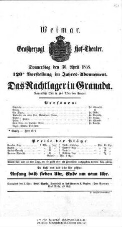 Das Nachtlager in Granada