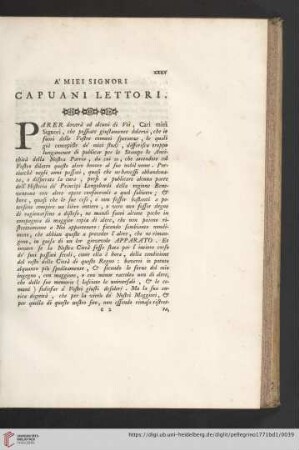 A' miei Signori Capuani lettori