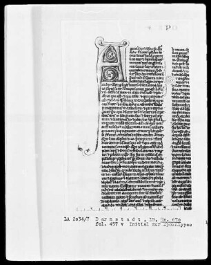 Biblia sacra — Initiale A, Folio 457 verso
