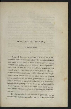 Fundacion del Hospital en Buenos Aires