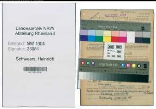 Entnazifizierung Heinrich Schweers , geb. 15.04.1901 (Muehlenarbeiter)