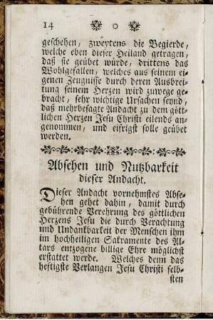 Absehen und Nutzbarkeit dieser Andacht