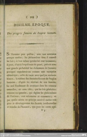 Dixième Époque. Des progrès futures de l' esprit humain