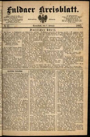 Ausgabe vom Samstag, den 07. Februar 1885.