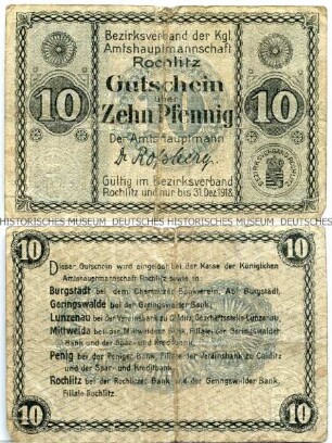 Rochlitz, Amtshauptmannschaft, 10 Pfennig