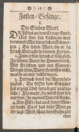 Fasten-Gesänge.