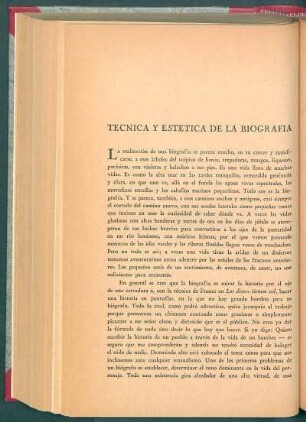 Técnica y estética de la biografía