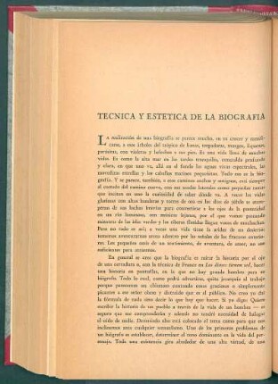 Técnica y estética de la biografía
