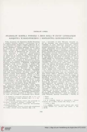 34: Stanisław Kostka Potocki i jego rola w życiu literackim Księstwa Warszawskiego i Królestwa Kongresowego